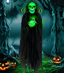 TURNMEON front view of 65 inch grim reaper, dramatic porch focal point