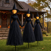 TW SHINE front view of three witches holding hands for dramatic curb impact