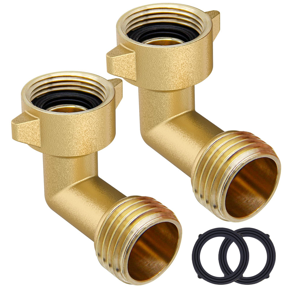 Twinkle Star front view of two brass 90 degree elbows showing compact design and reliability
