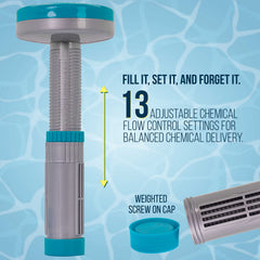 U.S. Pool Supply flat top sitting under a solar cover for secure placement