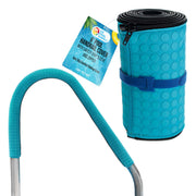 U.S. Pool Supply front view of 6-foot teal handrail cover showing fit and zipper benefit