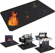 UBeesize front view of full grill mat protecting a wooden deck and preventing sparks