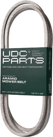 UDC belt front packaging showing 041-1470-00 belt for correct replacement