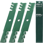 UDC Parts front view of three replacement blades showing packaging and fit benefits