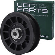 UDC Parts idler pulley front view showing smooth groove and reliable fit