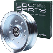UDC Parts idler pulley front view showing clean fit and durability