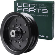 UDC Parts front view of idler pulley showing profile and fit benefits