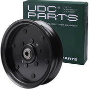 UDC Parts front view of idler pulley showing profile and fit benefit