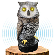 Ugold front view showing lifelike owl statue and glowing eyes benefiting visibility