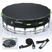 UIRWAY front view of 15ft round cover packaging showing robust build and size benefit
