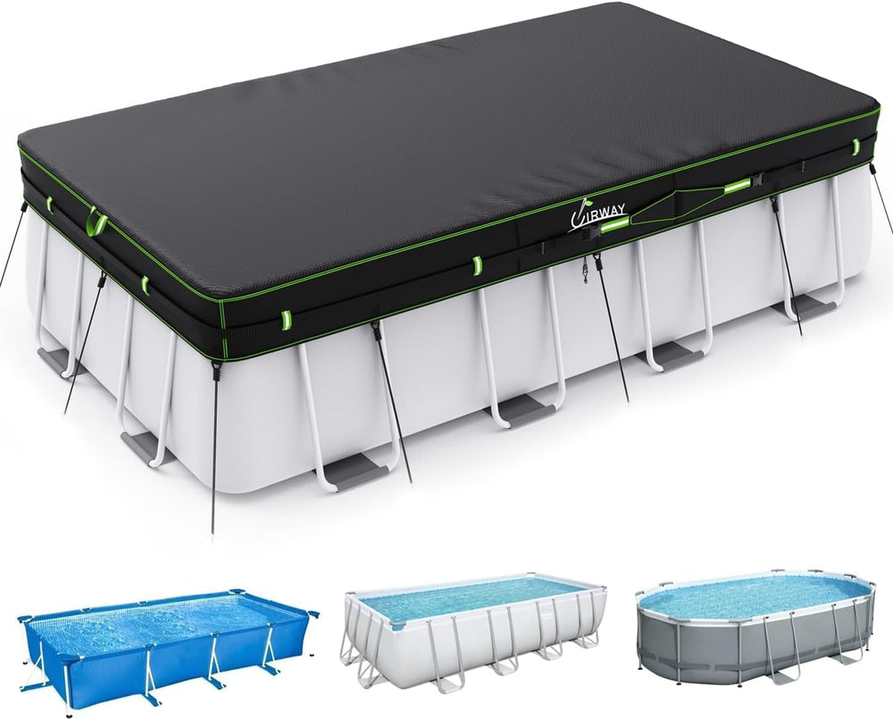 UIRWAY front view showing full 7x10 cover protecting pool