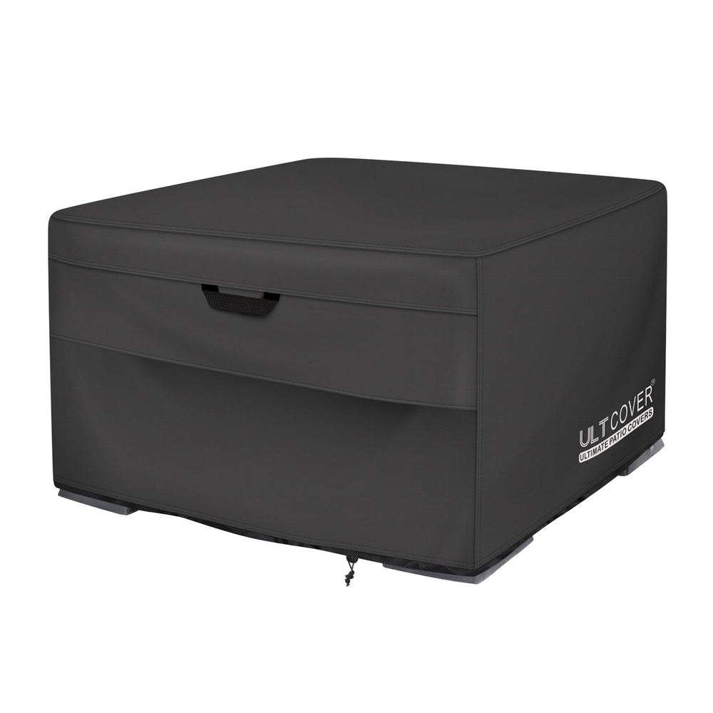 ULTCOVER front view of fitted cover protecting fire pit showing full coverage and neat fit