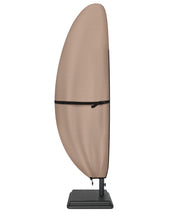 ULTCOVER front view showing full cantilever umbrella coverage and weather protection