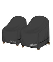 ULTCOVER front view protecting Adirondack chair, weather-resistant protection