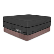 ULTCOVER front view showing full 95-inch square cover protecting spa