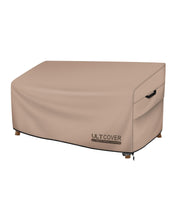 ULTCOVER front view on patio sofa showing full protection benefit