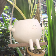 UMESONG front view hanging face planter showing cheerful design and easy hanging