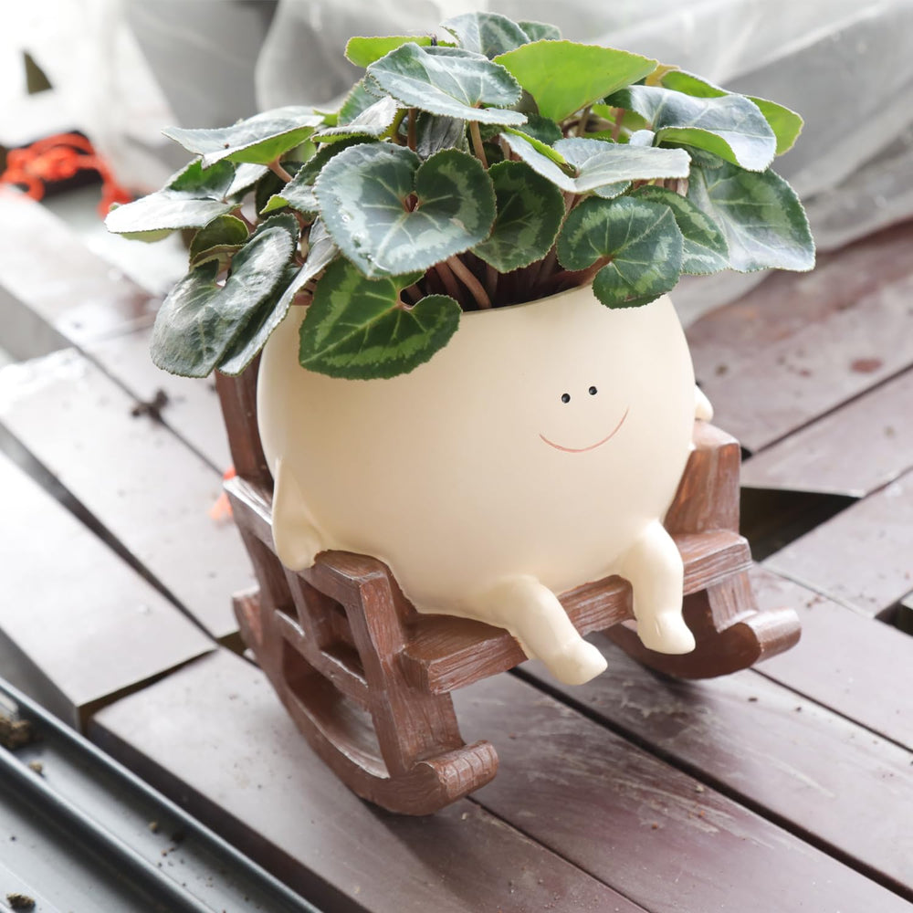UMESONG smiling face planter front view showing friendly design and display benefit