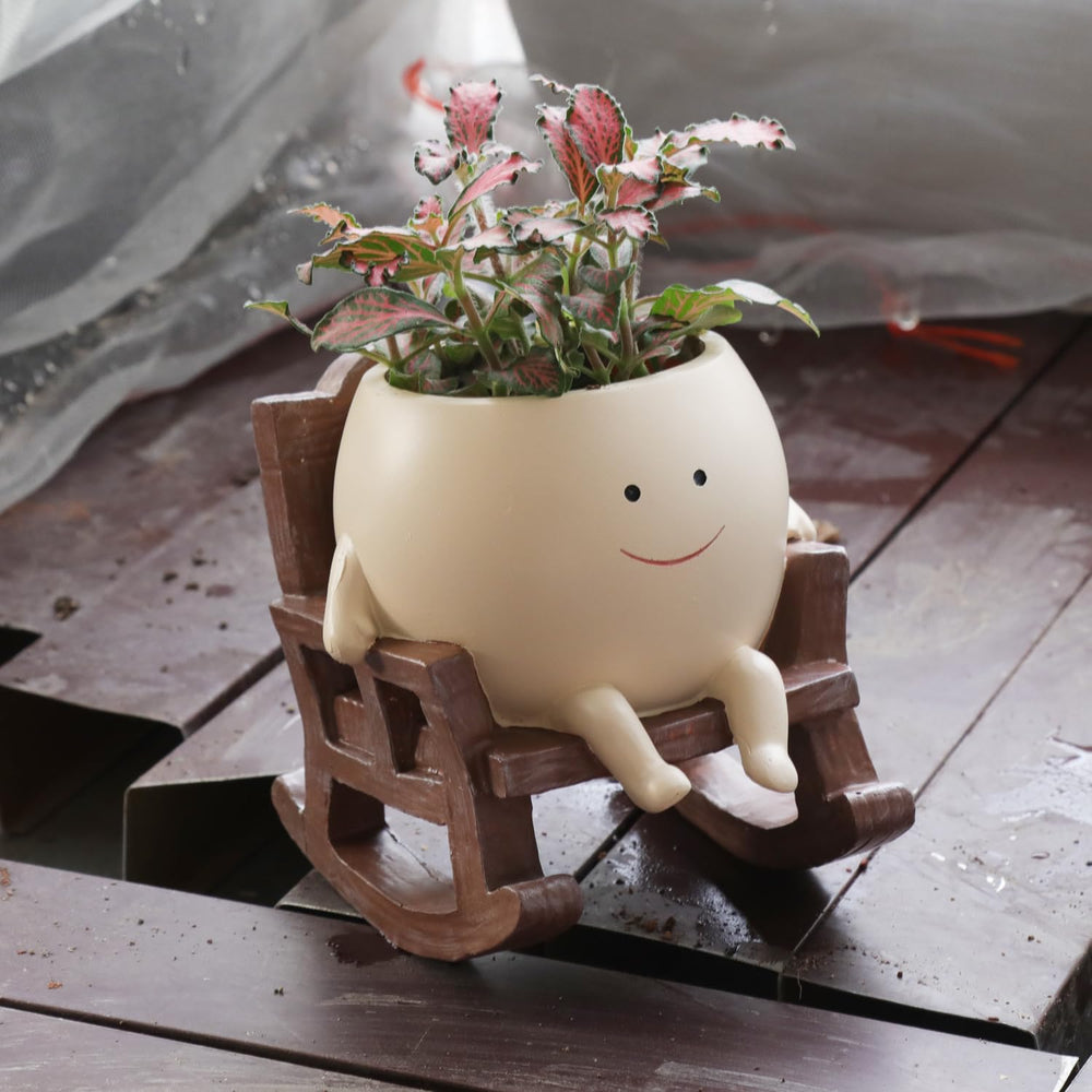 UMESONG front view smiling face planter highlighting cheerful design and curb appeal