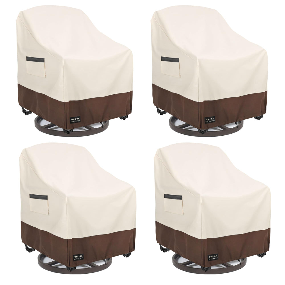 UNARK front view of 4-pack covers showing neutral beige-brown protection