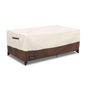 UNARK front view of full cover protecting coffee table, visible clean lines and fit
