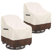 UNARK front view of covered swivel chair showing full protection
