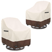 UNARK front view cover protecting a swivel chair with neutral beige tones