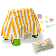 UNARK front view showing yellow water table cover protecting table quickly