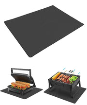 UNCO front view showing mat protecting deck surface for cleaner grilling