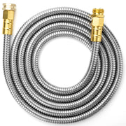 UNCO stainless steel hose front view showing durable construction and reliability