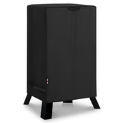 Unicook front view showing cover fitted and protecting smoker outdoors