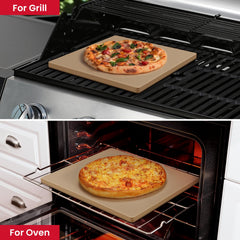 Unicook stone with freshly baked pizza showing crispy crust and browning