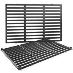Uniflasy front view of replacement grates showing fit for Weber Spirit, easy swap-in