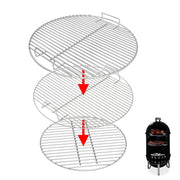 Uniflasy upper cooking grate front view showing fit and easy cleanup