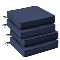 UNIKOME front view of four navy cushions showing coordinated patio style and comfort