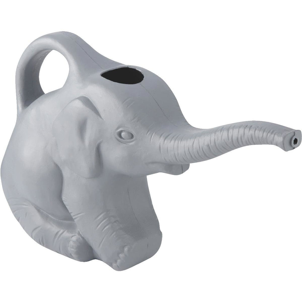 Union elephant watering can front view showing playful shape and easy carry, ideal for decor