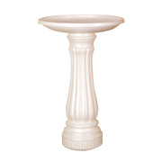 Union Products bird bath front view showing elegant white bowl and pedestal, enhances garden