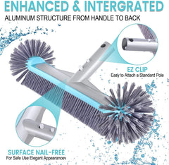 Unipool attached to pole in pool, easy EZ clip fit for fast use