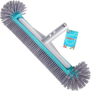Unipool front view brush head showing full 7-row bristle face and aluminum back, efficient cleaning