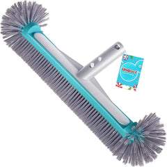 Unipool front view brush head showing full 7-row bristle face and aluminum back, efficient cleaning