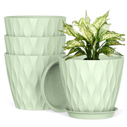 UOUZ front view of four 8-inch pots showing shape and color, clean aesthetic