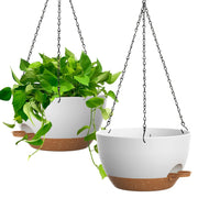 UOUZ front view of 13 inch hanging planter showing modern design and space saving benefit