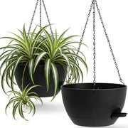 UOUZ front view hanging planter showing modern black finish and shape, enhances décor