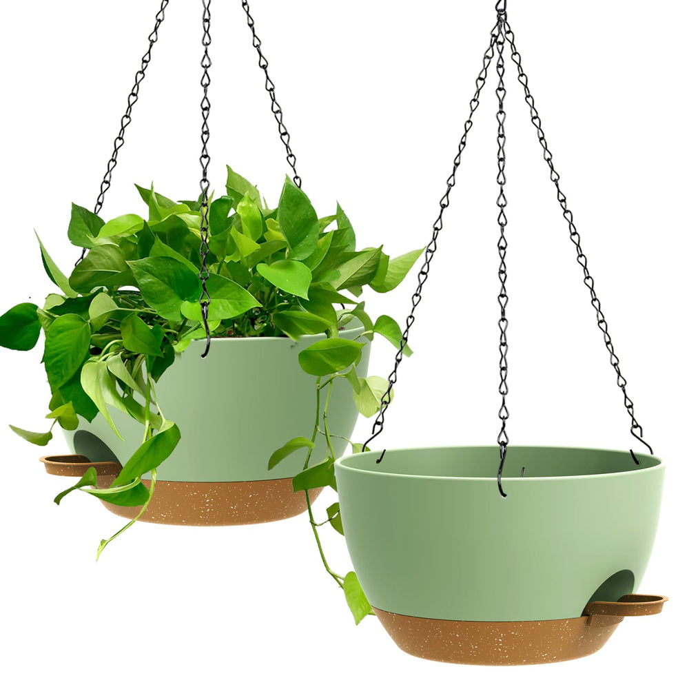 UOUZ front view of 13 inch hanging planter showing finish and shape helps visual choice