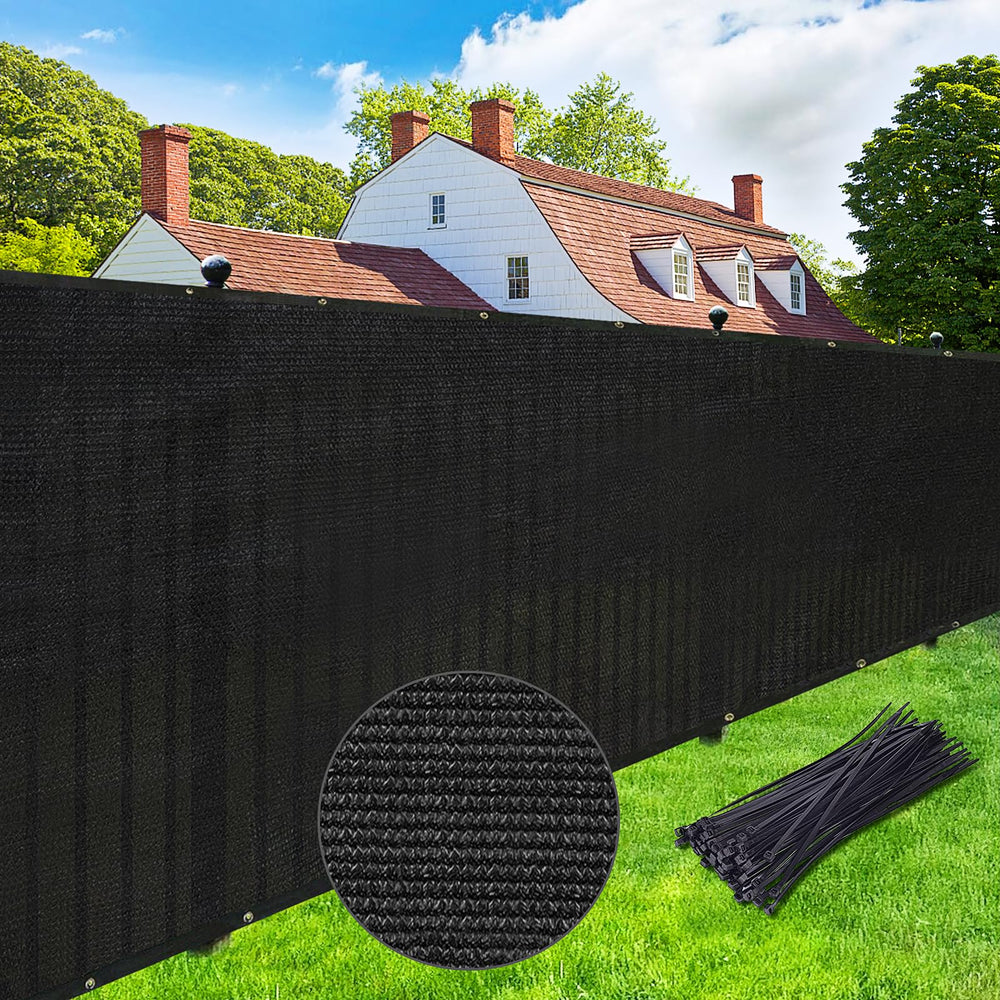 UPGRADE front view of full 6x25 black privacy screen showing coverage and neat finish