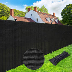UPGRADE front view of full 6x25 black privacy screen showing coverage and neat finish