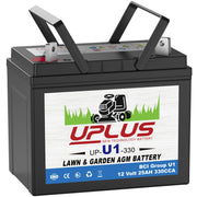 UPLUS U1 front packaging showing sealed AGM battery and model