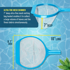 U.S. Pool Supply assembled poles at full length for extended pool reach