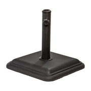 US Weight umbrella base front view showing compact cast-stone stability