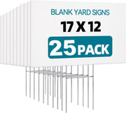 USCNC front view of 25-pack blank yard signs showing ready-to-customize panels
